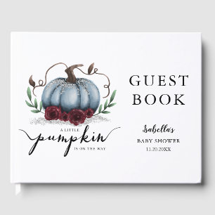 Livre D'or Baby shower d'automne Blue Little Citrouille
