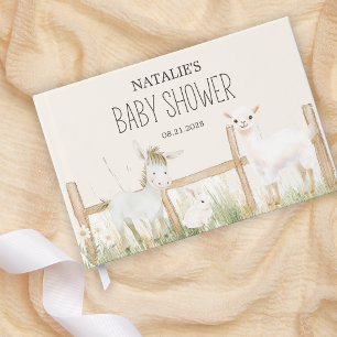 Livre D'or Baby shower des animaux de ferme Meadow Friends