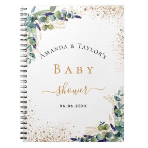 Livre d'or baby shower eucalyptus couple