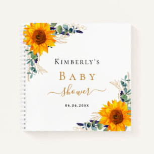 Livre d'or baby shower eucalyptus tournesol