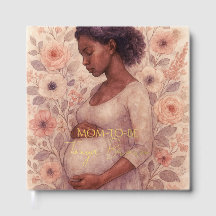 Baby Shower Fleur Aquarelle Femme Enceinte Noire