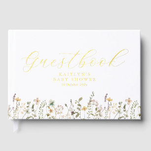 Livre D'or Baby shower Fleur sauvage aquarelle