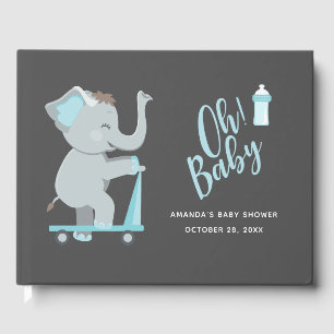 Livre D'or Baby shower garçon Eléphant mignon