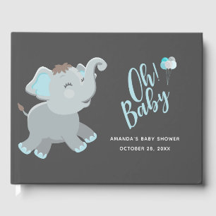 Livre D'or Baby shower garçon Eléphant mignon