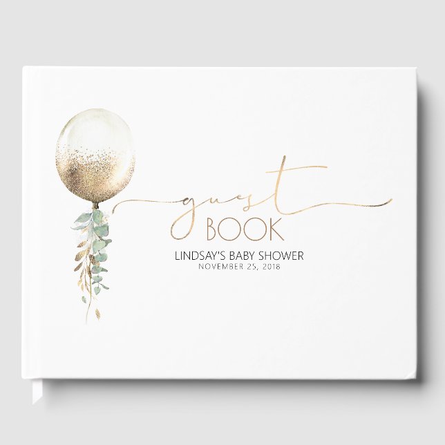 Livre D'or Baby shower Gold Balloon Garland (Recto)