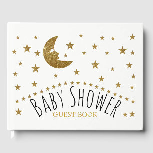 Livre D'or Baby shower Gold Moon et Stars