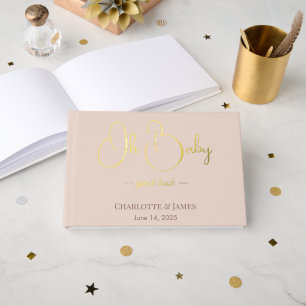 Livre D'or Baby-Shower Minimaliste Moderne Rose Poudre