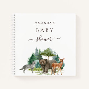 Livre d'or baby shower ours de forêt