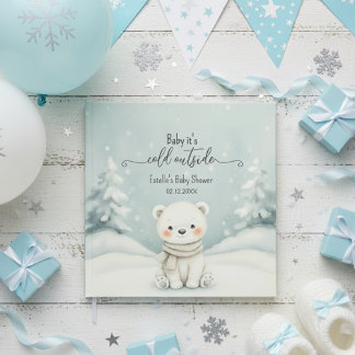 Livre D'or Baby Shower Ourson Polaire Froid Dehors