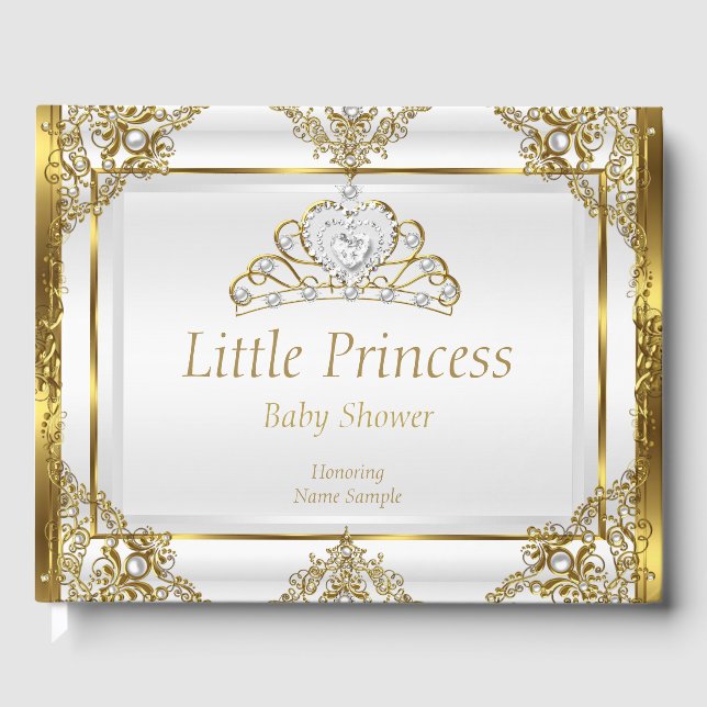 Livre D'or Baby shower Princess Pearl Gold White (Recto)