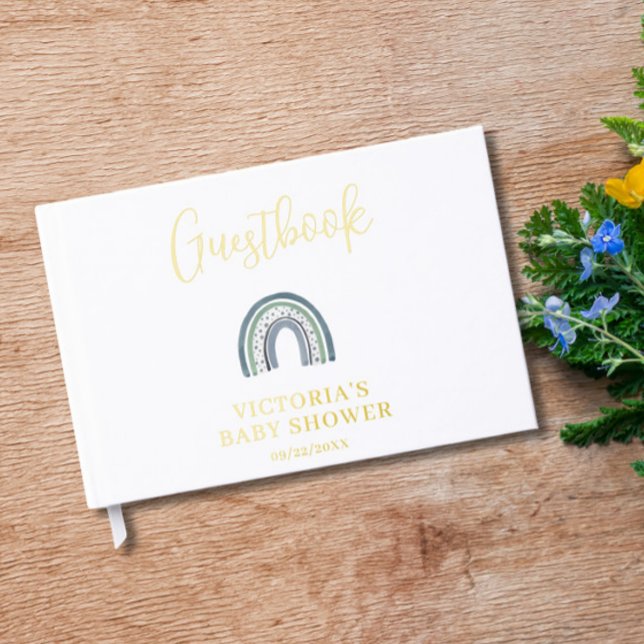 Livre D'or Baby shower Rainbow Boy (Créateur téléchargé)
