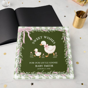 Livre D'or Baby Shower Rose à Carreaux Rose Silly Goose