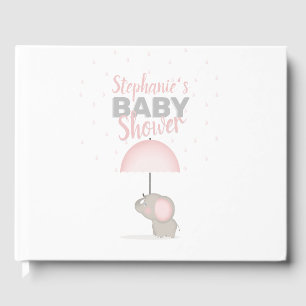 Livre D'or Baby shower rose éléphant bébé
