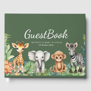 Livre D'or Baby shower Safari Wild One Jungle