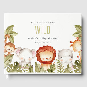 Livre D'or Baby shower sauvage de Safari Tropical Animaux