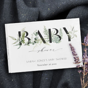Livre D'or Baby shower Succulent de fougère à feuilles cendré