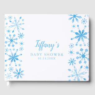 Livre D'or Baby shower Whimsical Blue Winter Wonderland