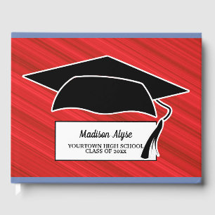 Livre D'or Bac de graduation rouge noir blanc