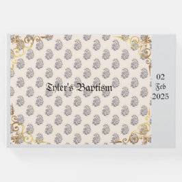 Livre D'or Baptême classique et orné, personnalisable