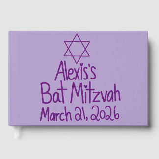 Livre D'or Bar Mitzvah Violet Personnalisé