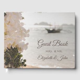 Livre D'or Bateau à voile Fleurs Plage Mariage
