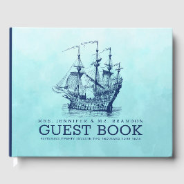 Livre D'or Bateau de voile nautique bleu marine