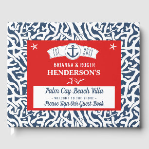 Livre D'or Beach House Location de vacances Motif corail naut