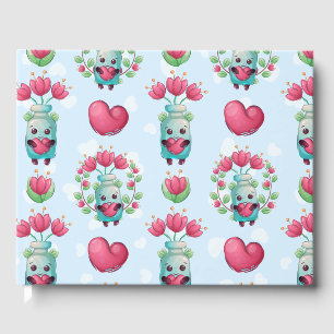 Livre D'or Beau Floral Mason Jar Hearts Motif