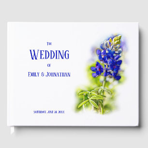 Livre D'or Belle Bluebonnet Floral, Mariage moderne, Invité