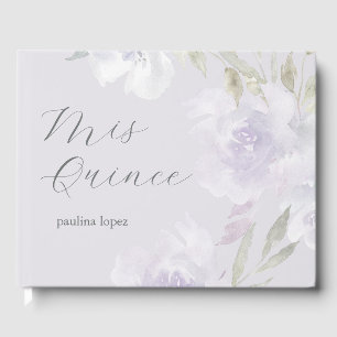 Livre D'or Belle Florale violette Mis Quince Quinceanera