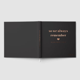 Livre D'or Black Foil Heart Donc Nous Nous Souvenons Toujours