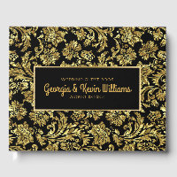 Black & Shiny Gold Vintage Floral Damas