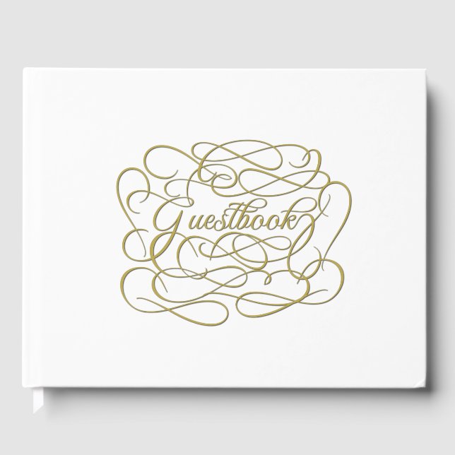 Livre d'or blanc avec lettrage fantaisie (Recto)