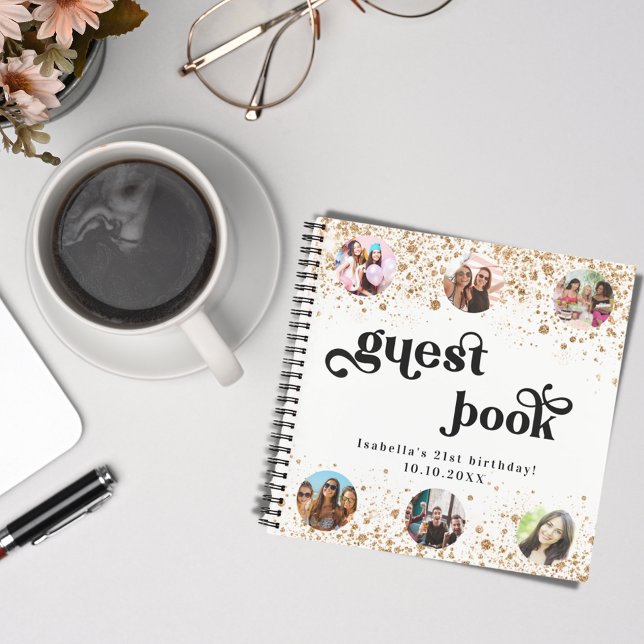 Livre d'or blanc d'anniversaire parties scintillan (Créateur téléchargé)