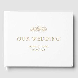 Livre D'or Blanc Élégant Notre Mariage Minimal musulman islam