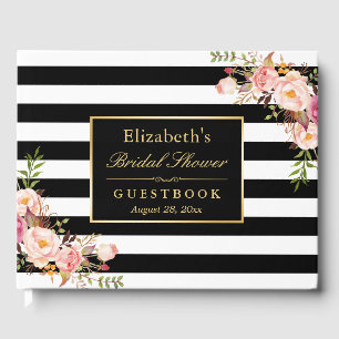 Livre D'or Blancs noirs Fête des mariées Mariage florale