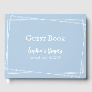 Livre D'or Bleu clair Élégant blanc Script personnalisé Maria