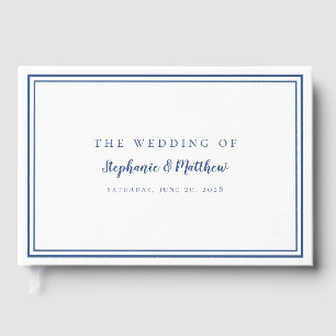 Livre D'or Bleu et blanc classique Simple Mariage moderne