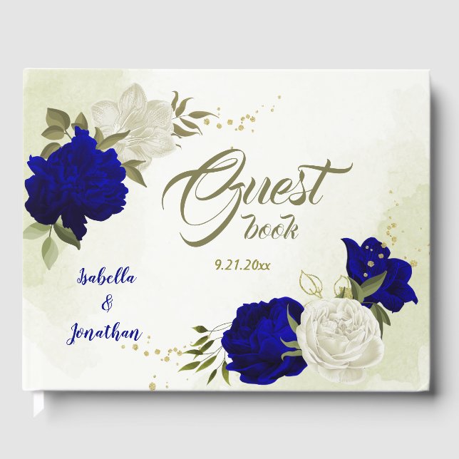 Livre D'or bleu royal fleurs (Recto)