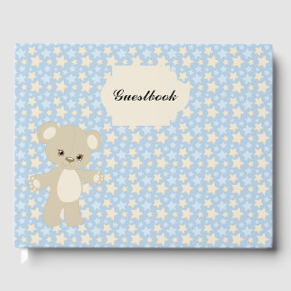 LIVRE D'OR BLEUE & TAN STARS & TAN TEDDDY BEAR