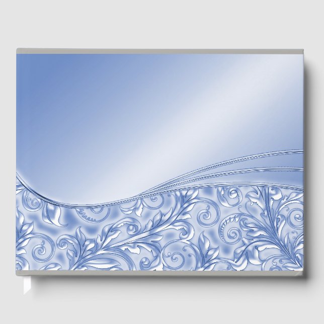 Livre d'or Blue Chic Formal Mariage ou douche (Recto)