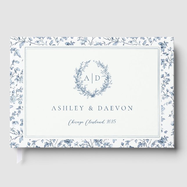 Livre D'or Blue Chinoiserie Wedding (Recto)
