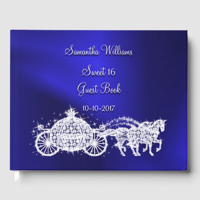 Livre D'or Blue Princess Coach & Horses Sweet 16 (Recto)