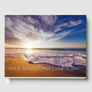 Livre D'or Blue Tropical Ocean Beach Sunset Mariage