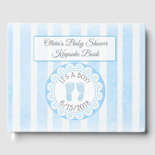 Livre D'or BlueFootprint Baby shower Guestbook Keepsaké