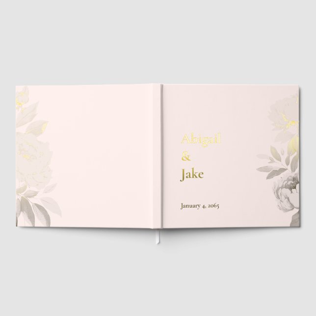 Livre D'or Blush Gold Foil Personalized Wedding (Complet)
