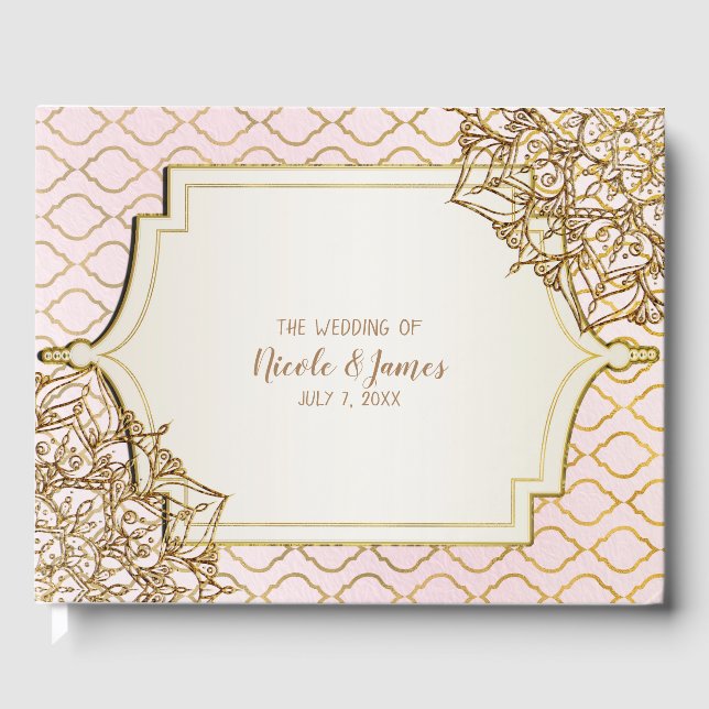 Livre D'or Blush Pink Gold Marocain nuits Mariage (Recto)