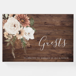 Livre D'or Bohème Floral Terracotta Mariage Bois rustique
