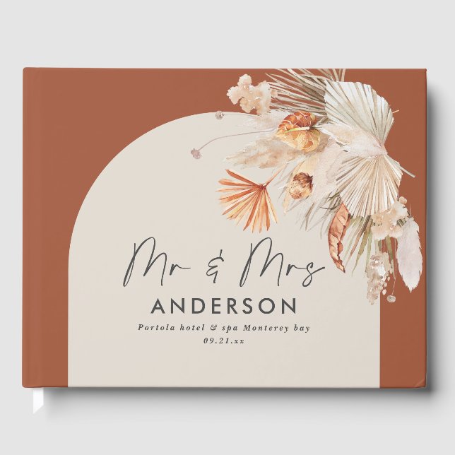 Livre D'or Bohenian boho rouille terracotta mariage m. mrs g (Recto)