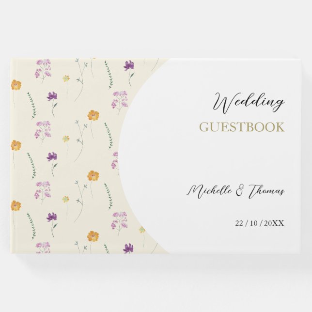 Livre D'or Boho Blush Fleurs sauvages aquarelle (Devant)